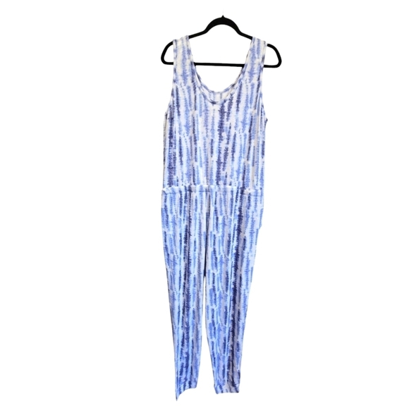 1X Koolaburra by UGG Sleeveless Tie Dye Waist Drawstring Jumpsuit with Pockets - Picture 3 of 5